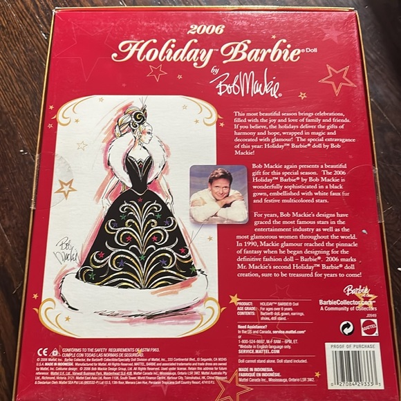 Barbie Holiday Doll in Black and Gold Gown - Picture 2 of 2